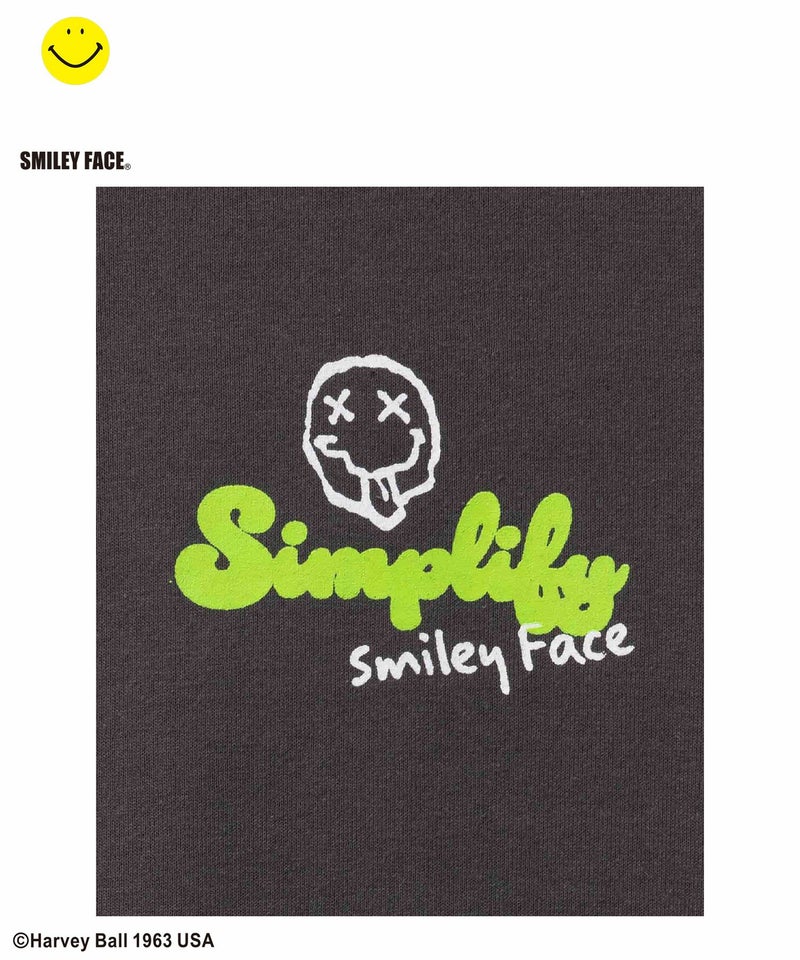 Simplify  スマイリーフェイス プリントビッグTシャツ キッズ メール便 対応商品商品画像-5