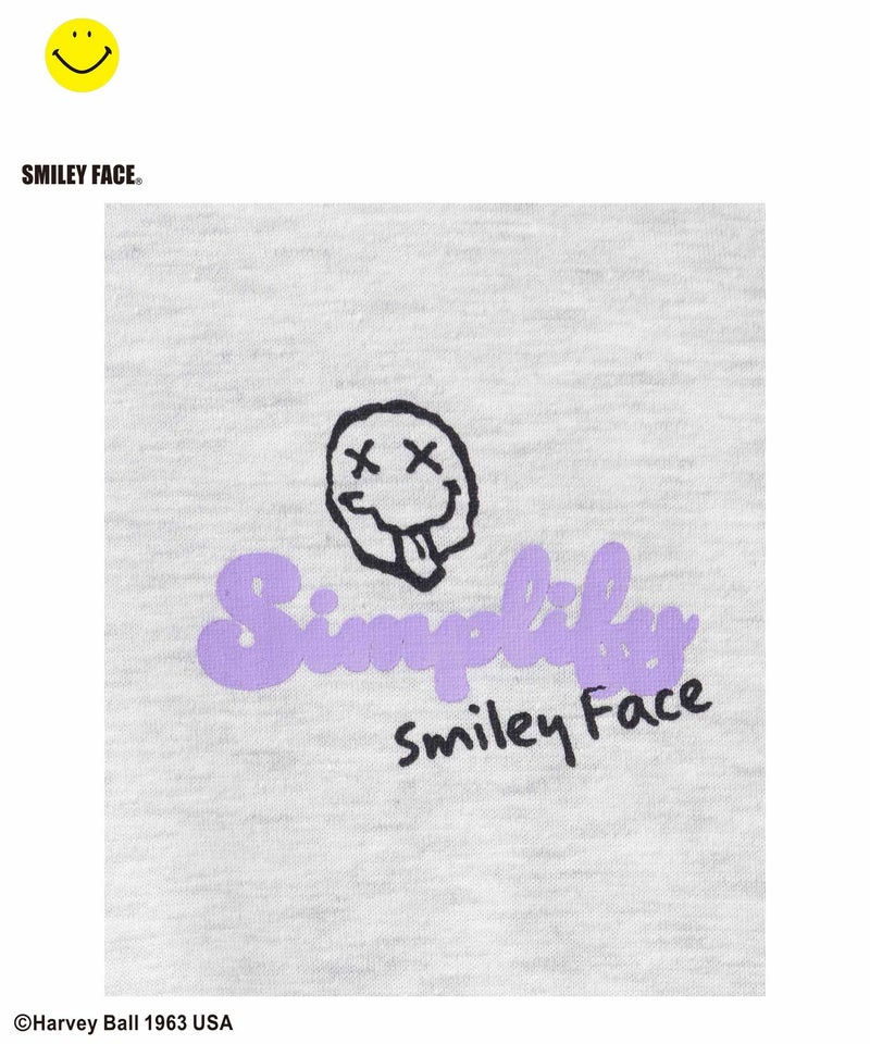 Simplify スマイリーフェイス プリントビッグTシャツ キッズ メール便 対応商品商品画像-6