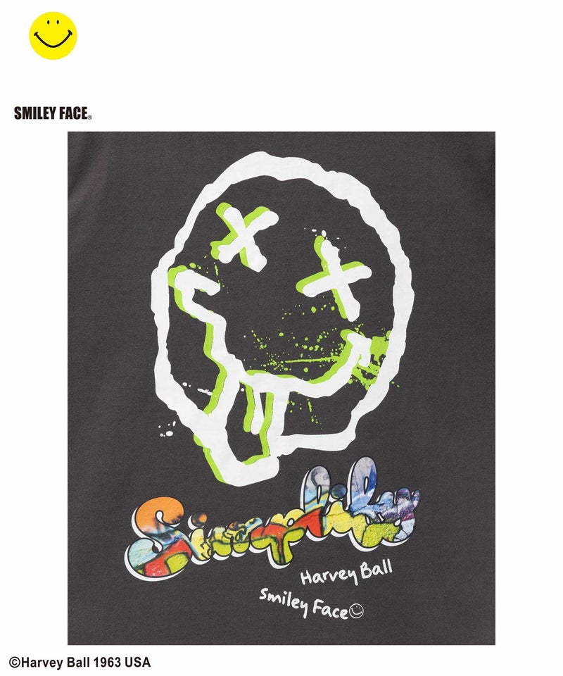 Simplify スマイリーフェイス プリントビッグTシャツ キッズ メール便 対応商品商品画像-7