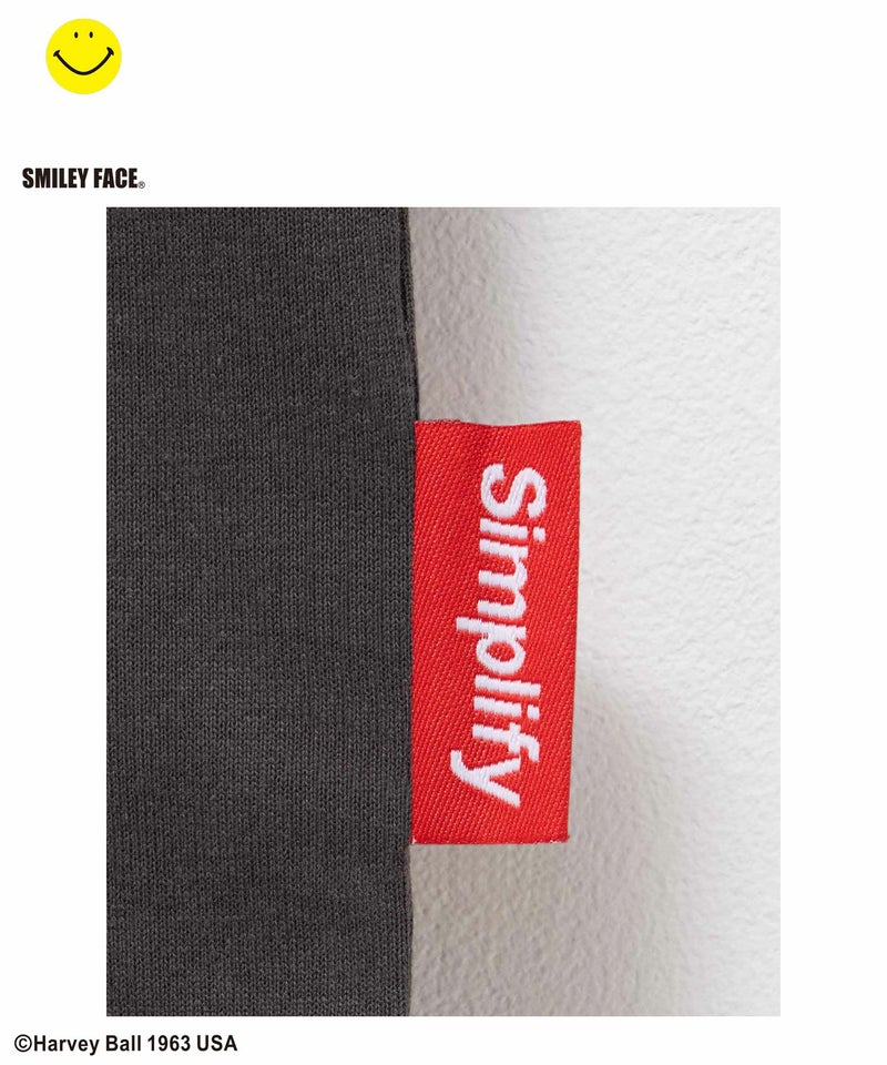 Simplify スマイリーフェイス プリントビッグTシャツ キッズ メール便 対応商品商品画像-9