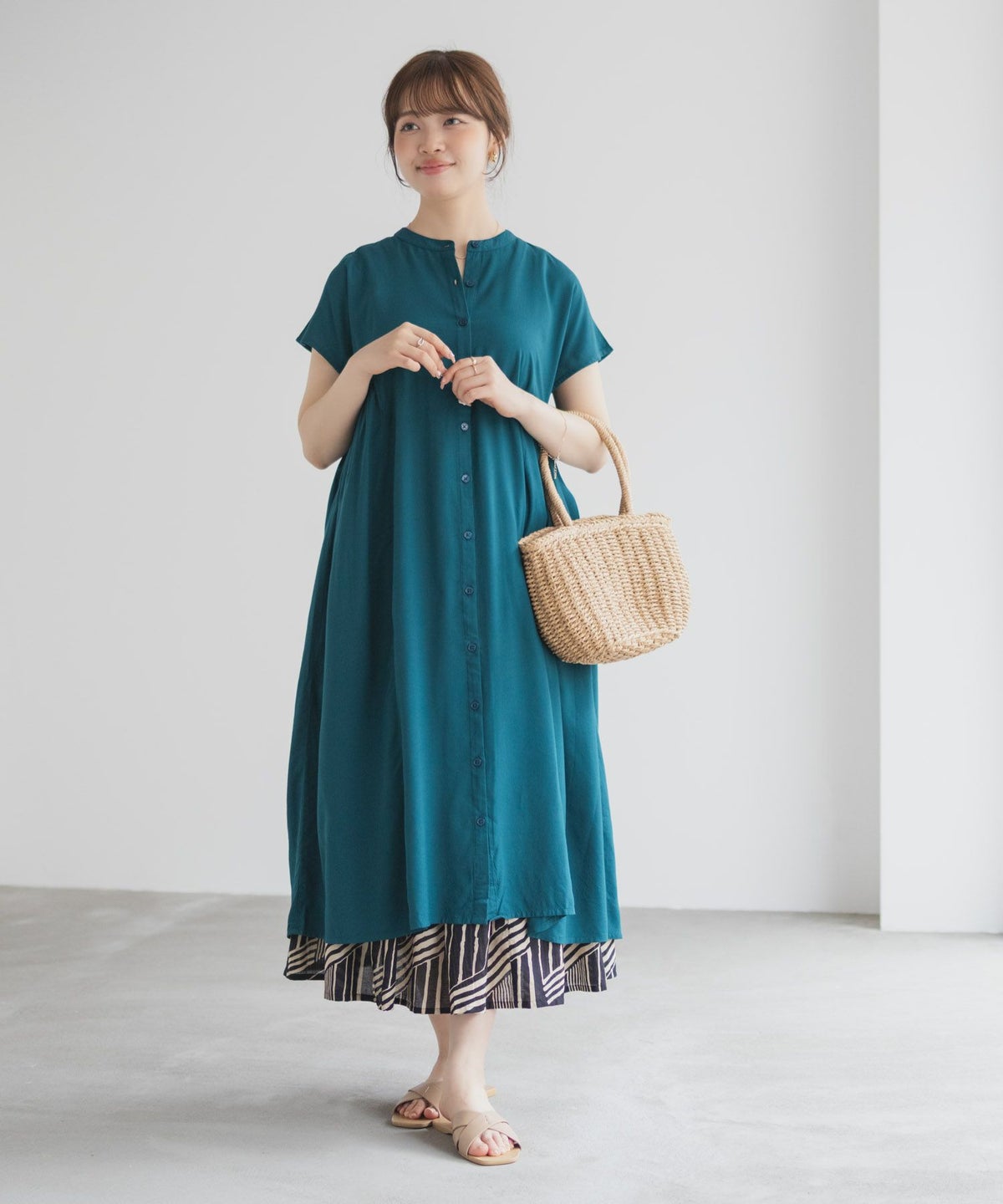 Howdy Marie インドファブリック 前開きワンピース レディース