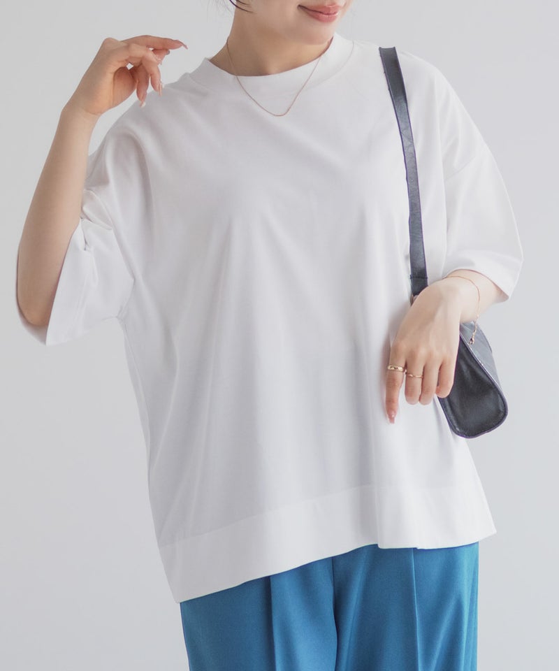 nAvy エブリーT 汗じみ軽減 プチハイネックTシャツ レディース メール便 対応商品商品画像-2