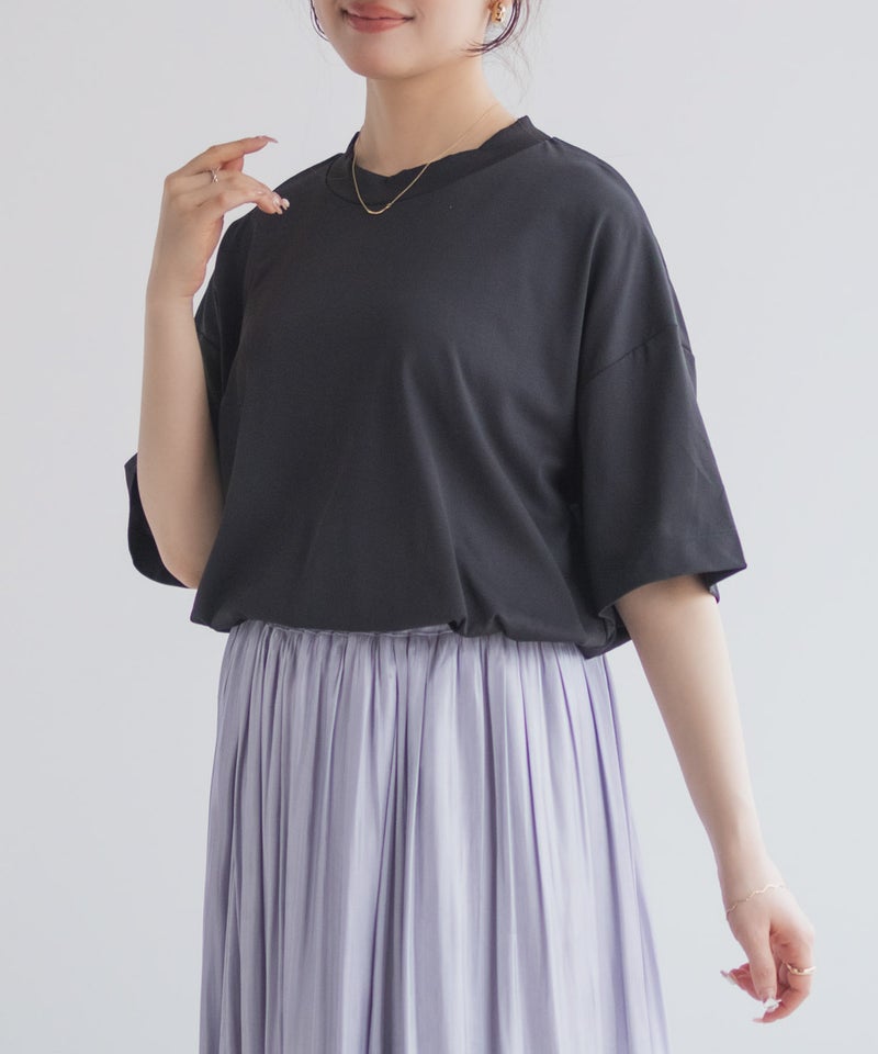 nAvy  エブリーT 汗じみ軽減 プチハイネックTシャツ レディース メール便 対応商品商品画像-3