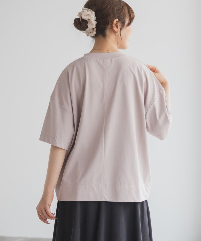 nAvy エブリーT 汗じみ軽減 プチハイネックTシャツ レディース メール便 対応商品商品画像-9