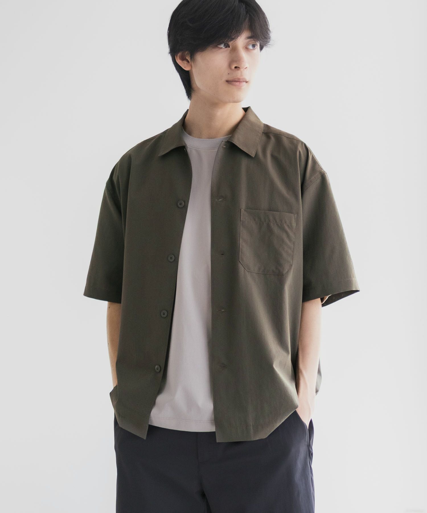NAVY KAZETOSU メッシュ半袖シャツ メンズ