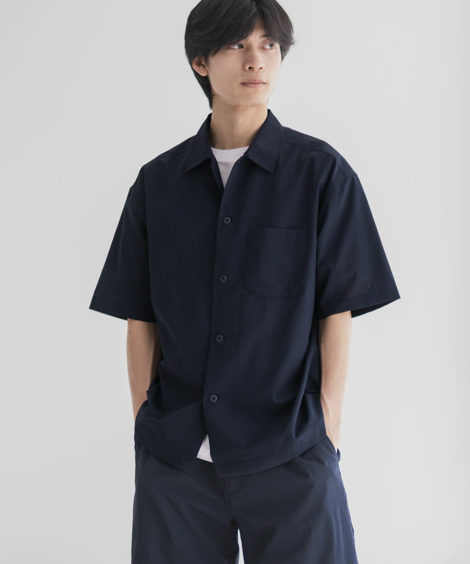 NAVY KAZETOSU メッシュ半袖シャツ メンズ