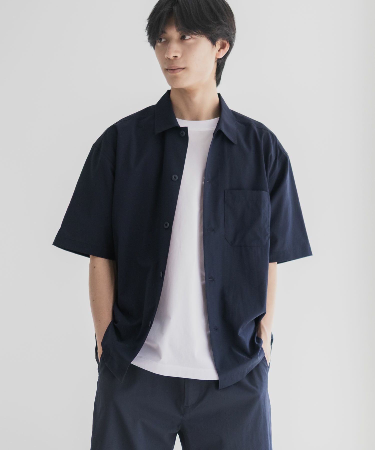 NAVY KAZETOSU メッシュ半袖シャツ メンズ