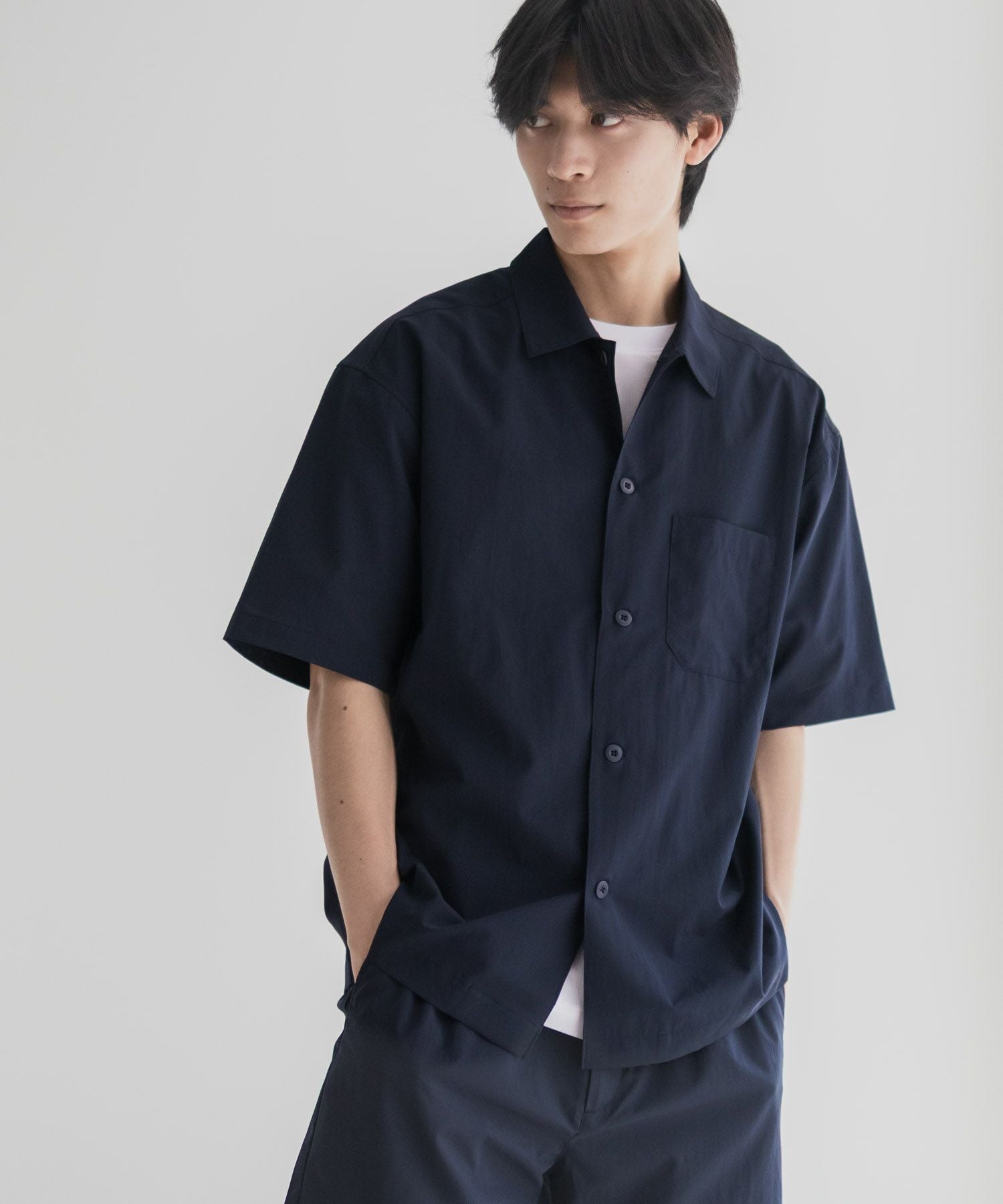 NAVY KAZETOSU メッシュ半袖シャツ メンズ