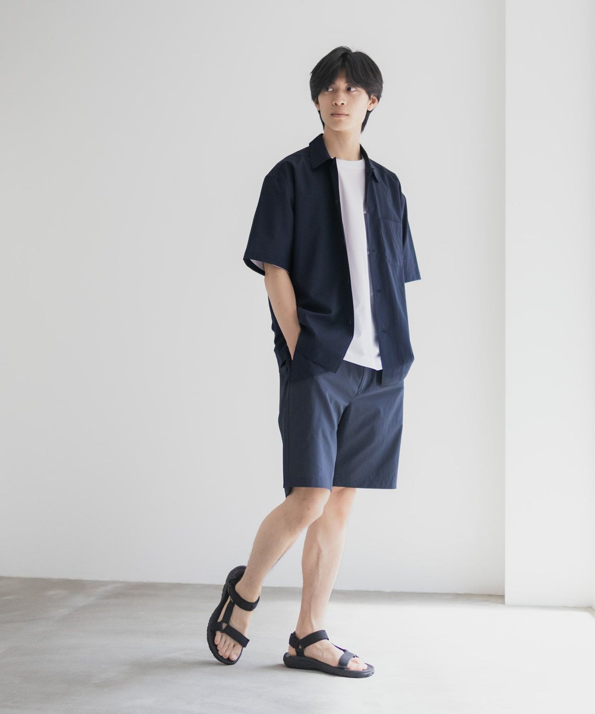 NAVY KAZETOSU メッシュ半袖シャツ メンズ