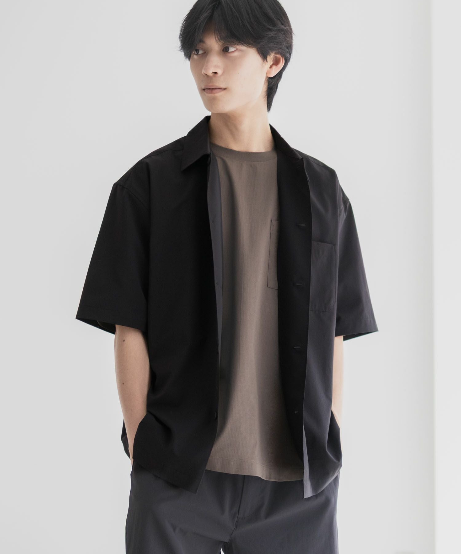 NAVY KAZETOSU メッシュ半袖シャツ メンズ