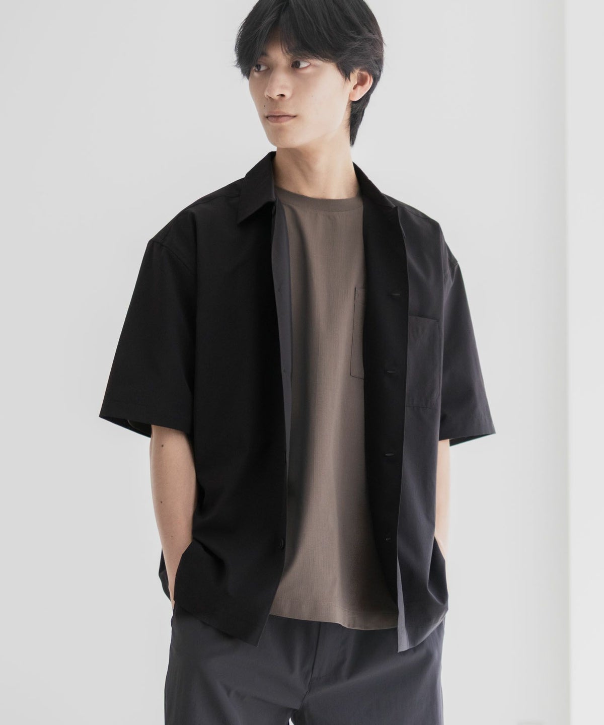 NAVY KAZETOSU メッシュ半袖シャツ メンズ