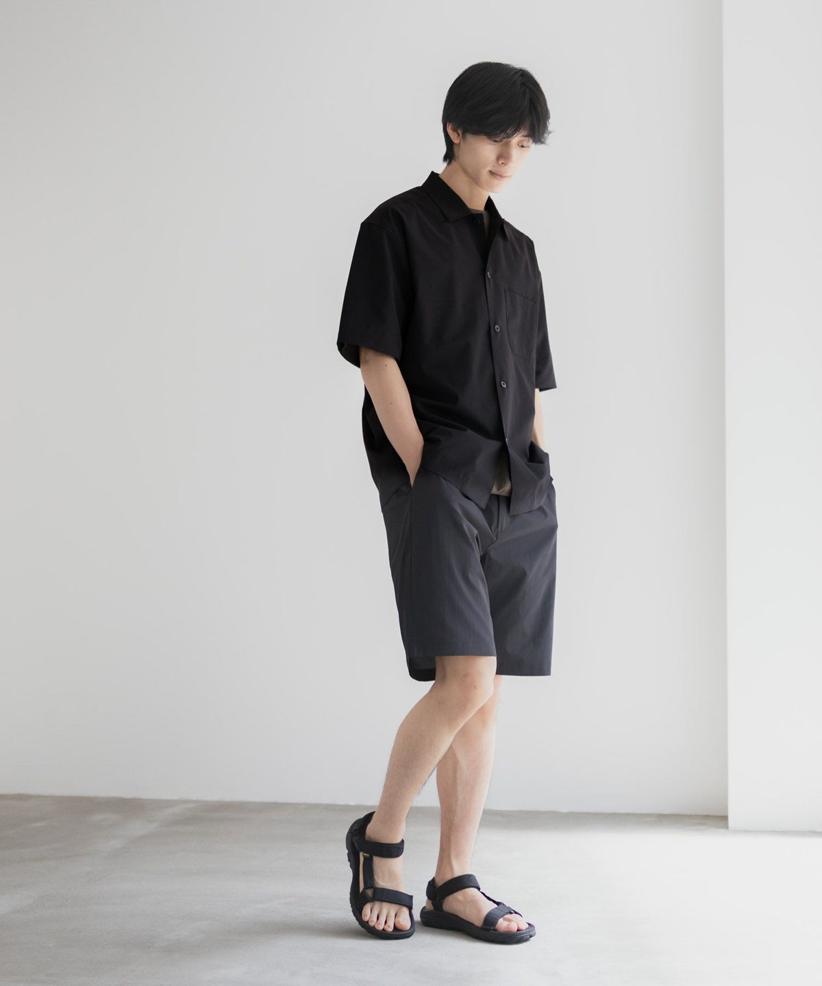 NAVY KAZETOSU メッシュ半袖シャツ メンズ