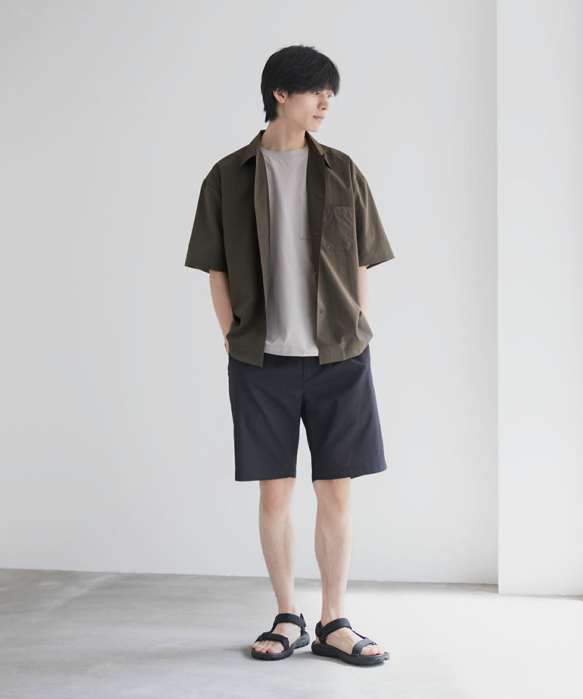 NAVY KAZETOSU メッシュ半袖シャツ メンズ