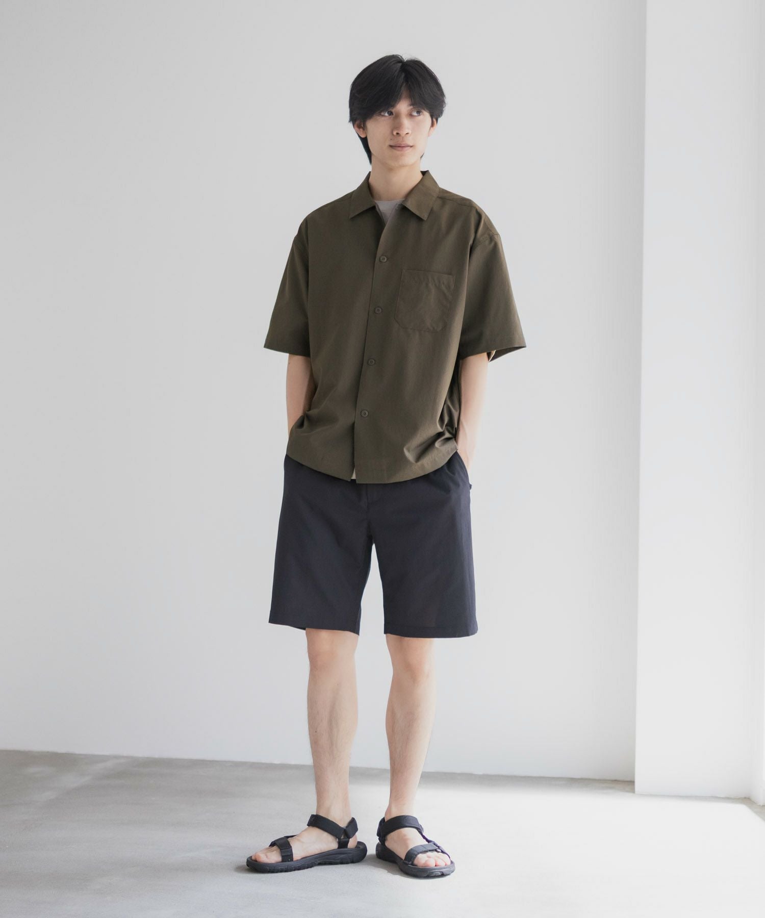 NAVY KAZETOSU メッシュ半袖シャツ メンズ