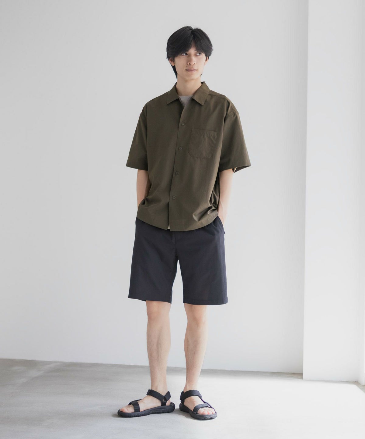 NAVY KAZETOSU メッシュ半袖シャツ メンズ