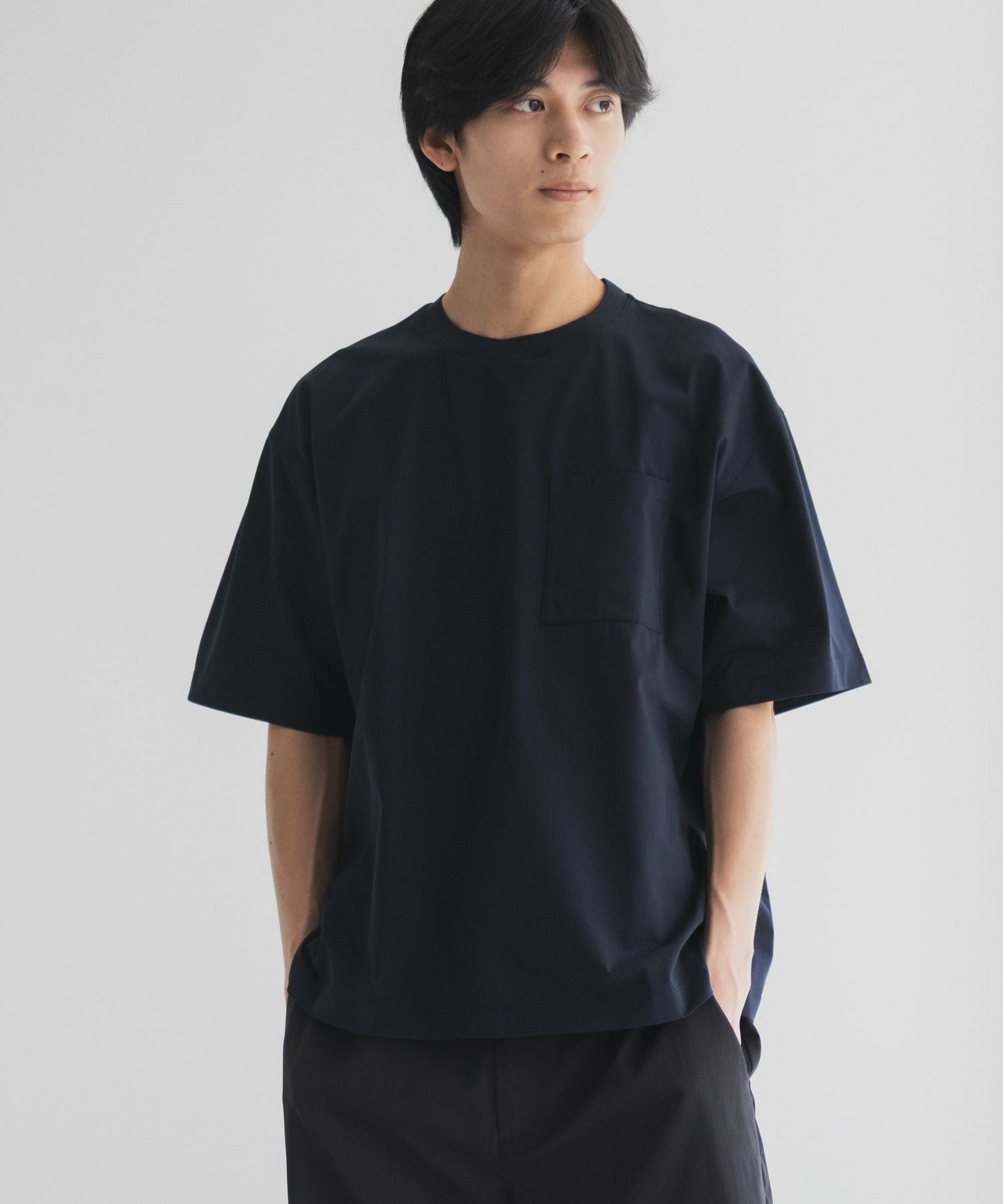NAVY KAZETOSU メッシュクルーネックTシャツ メンズ