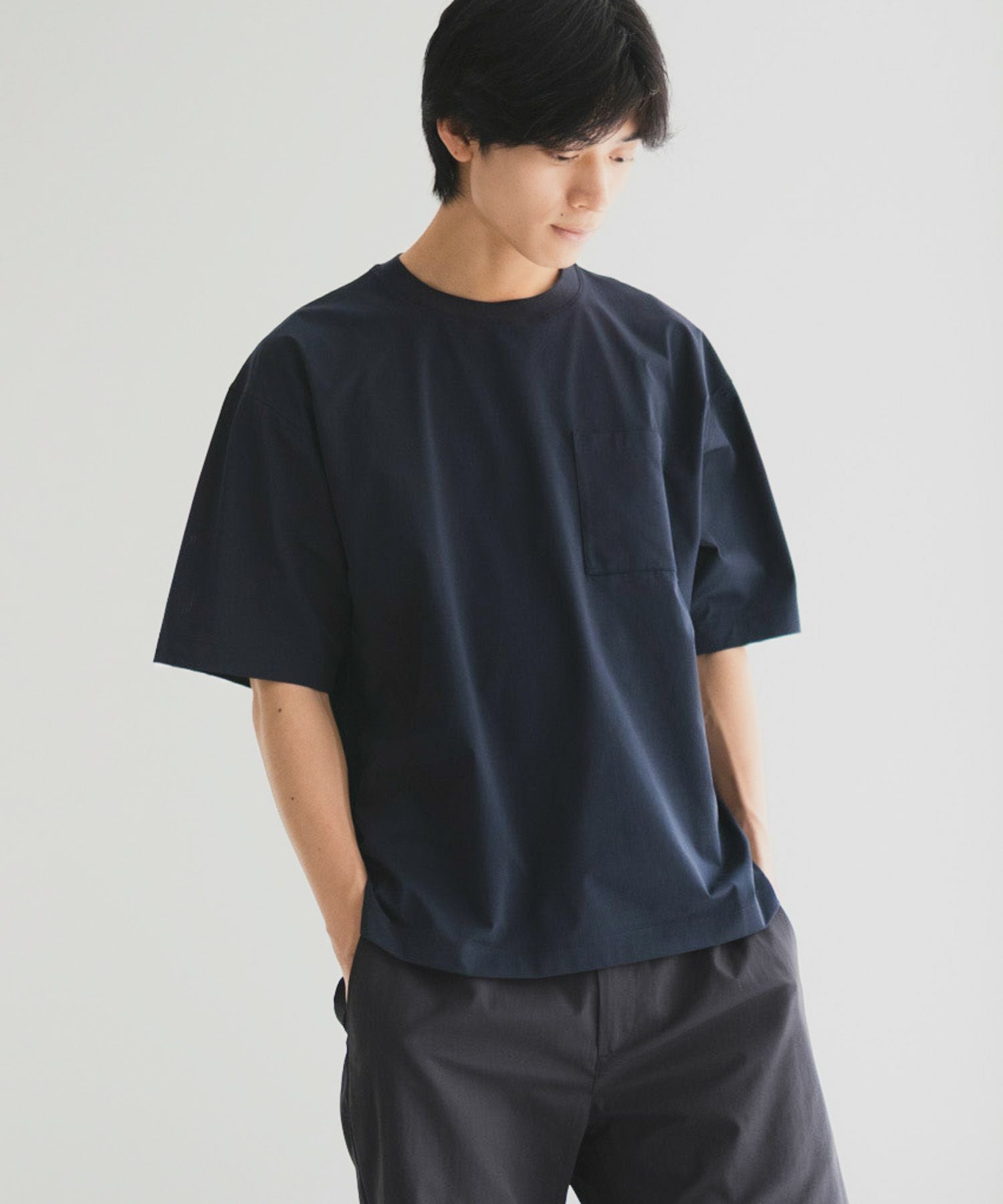 NAVY KAZETOSU メッシュクルーネックTシャツ メンズ