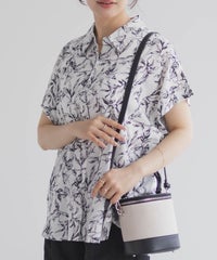 Howdy Marie インドファブリック 前開きフレンチスリーブシャツ レディース