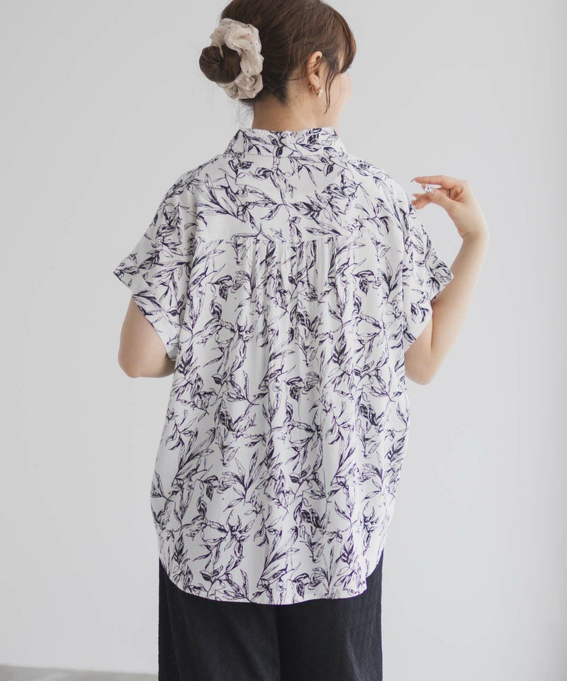 Howdy Marie  インドファブリック 前開きフレンチスリーブシャツ レディース商品画像-8