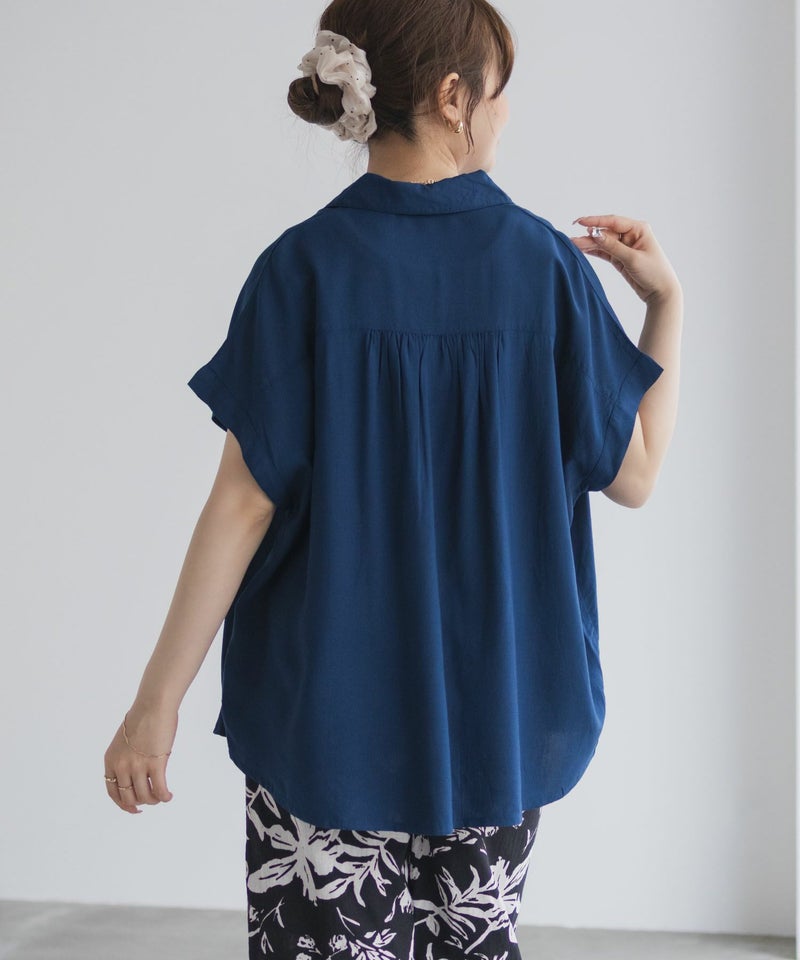 Howdy Marie  インドファブリック 前開きフレンチスリーブシャツ レディース商品画像-15