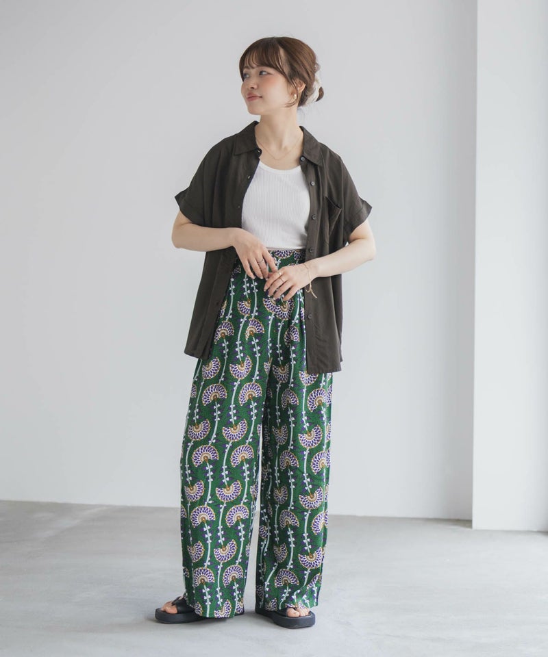 Howdy Marie  インドファブリック 前開きフレンチスリーブシャツ レディース商品画像-26