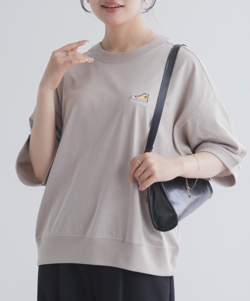 CONVERSE ワンポイントシューズTシャツ レディース メール便 対応商品商品画像-3