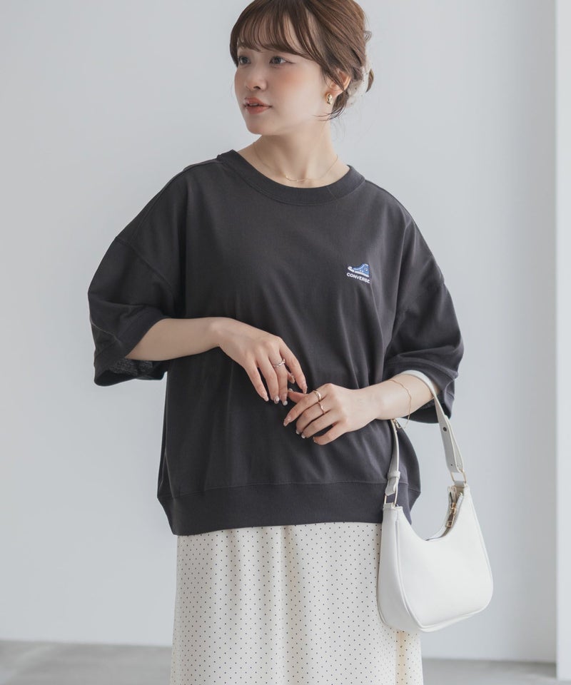 CONVERSE  ワンポイントシューズTシャツ レディース メール便 対応商品商品画像-6