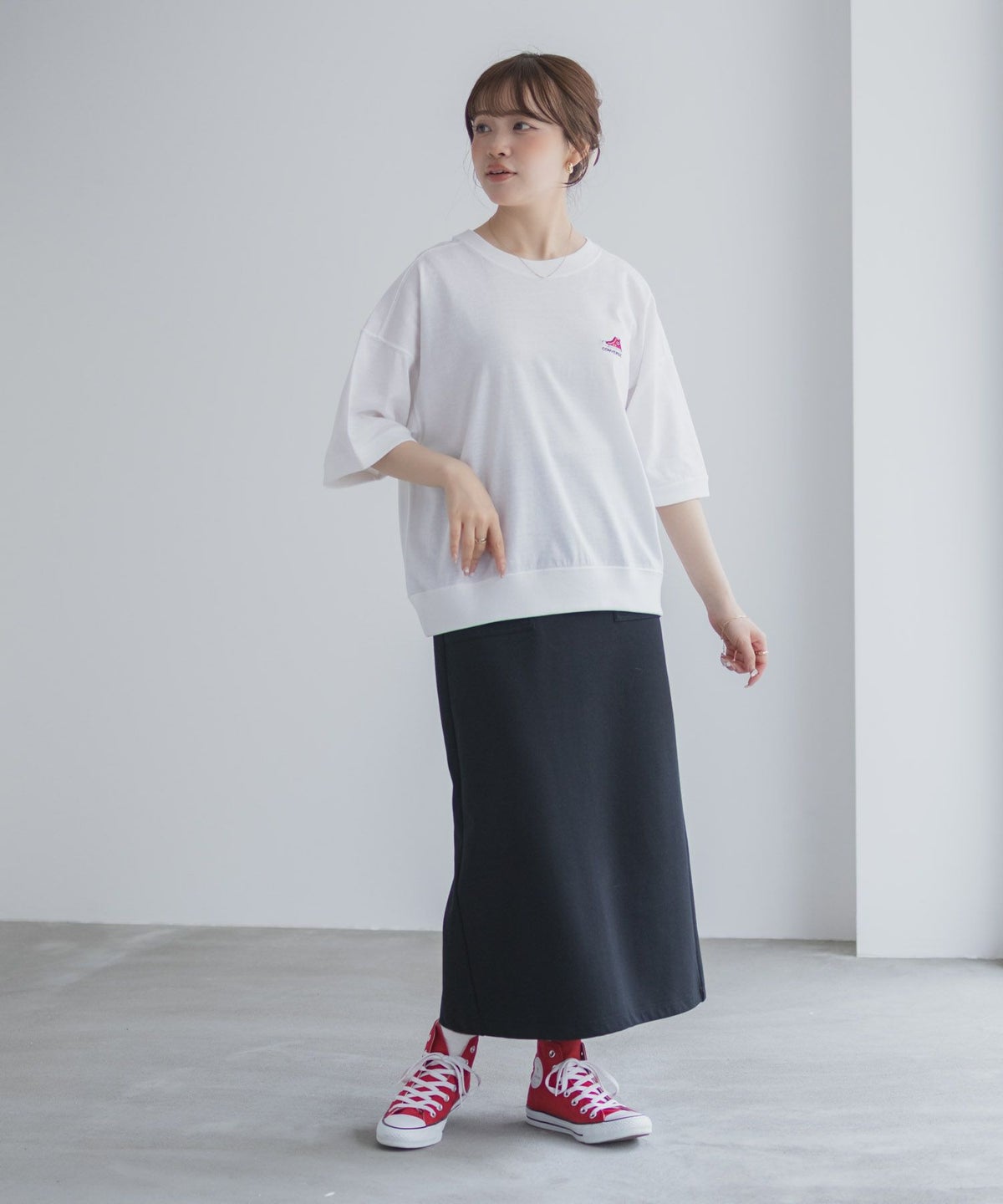 CONVERSE ワンポイントシューズTシャツ レディース ネコポス 対応商品