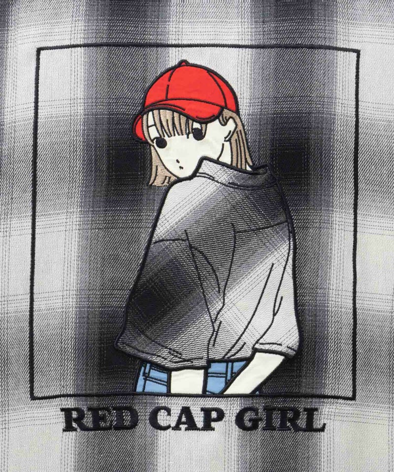 RED CAP GIRL ルーズサイズバックイラストオンブレーチェック半袖シャツ メンズ商品画像-11