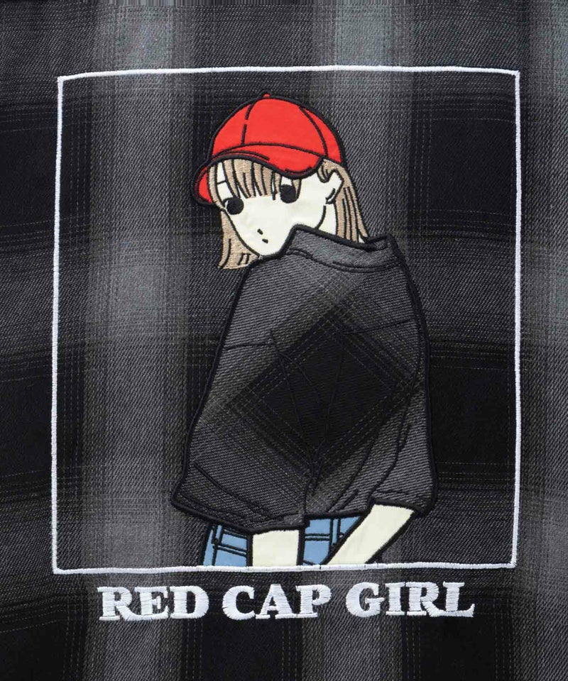 RED CAP GIRL ルーズサイズバックイラストオンブレーチェック半袖シャツ メンズ商品画像-12