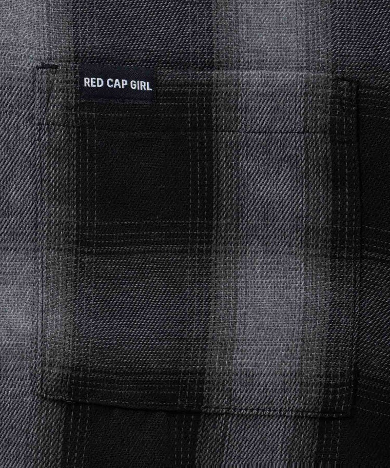 RED CAP GIRL ルーズサイズバックイラストオンブレーチェック半袖シャツ メンズ商品画像-13