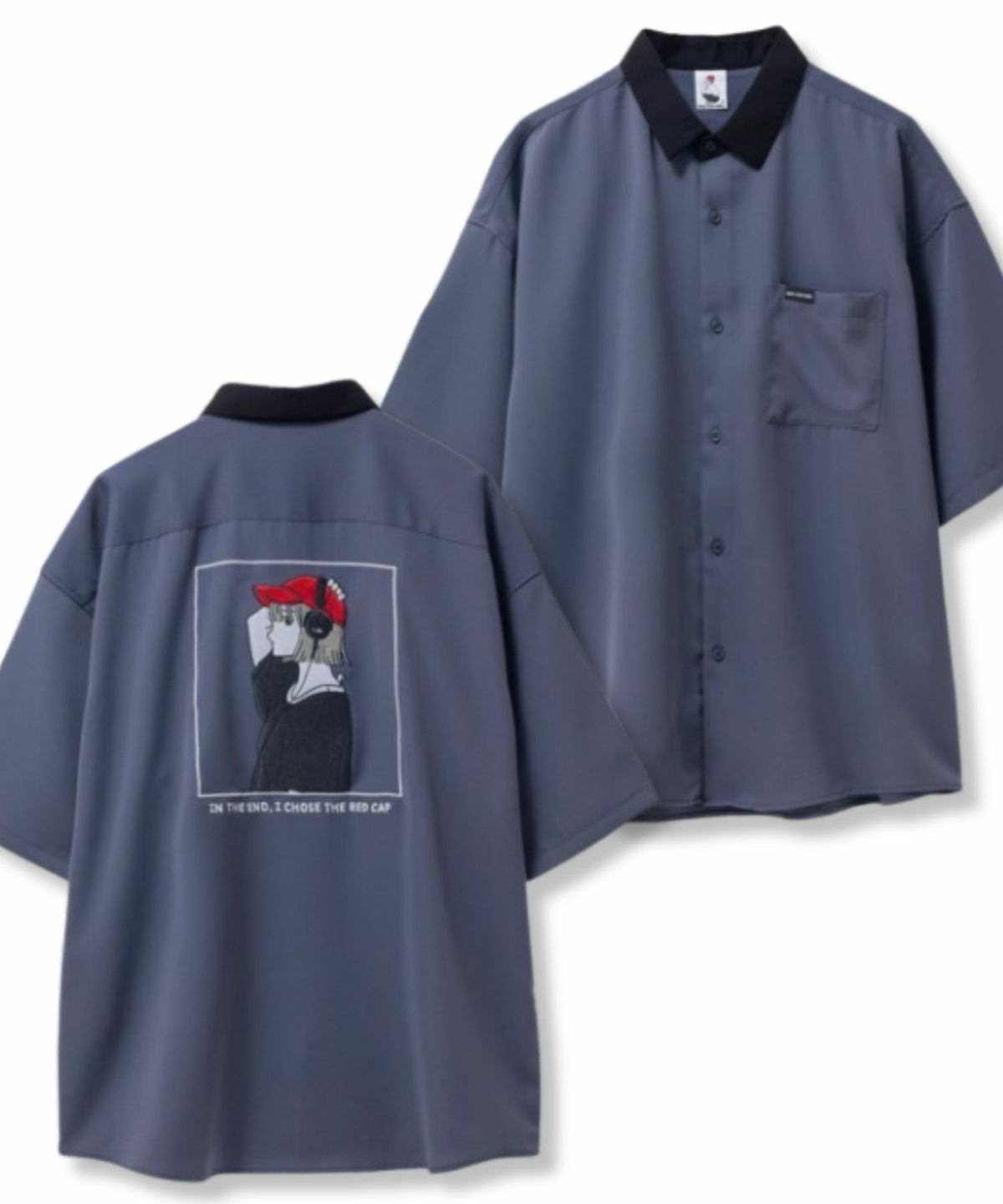 RED CAP GIRL ルーズサイズバック刺繍クレリック半袖シャツ メンズ