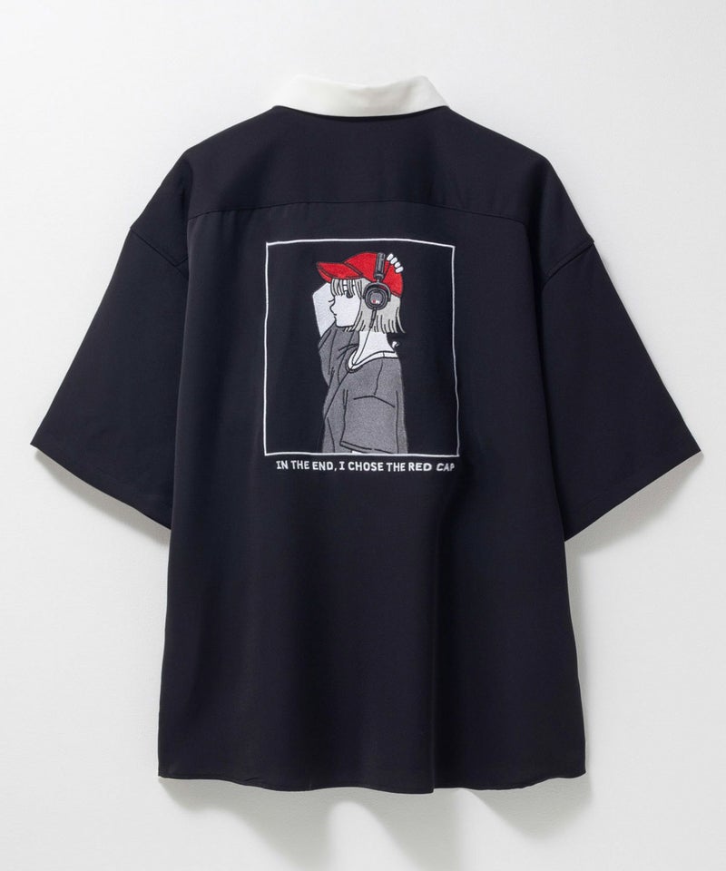 RED CAP GIRL ルーズサイズバック刺繍クレリック半袖シャツ メンズ商品画像-4