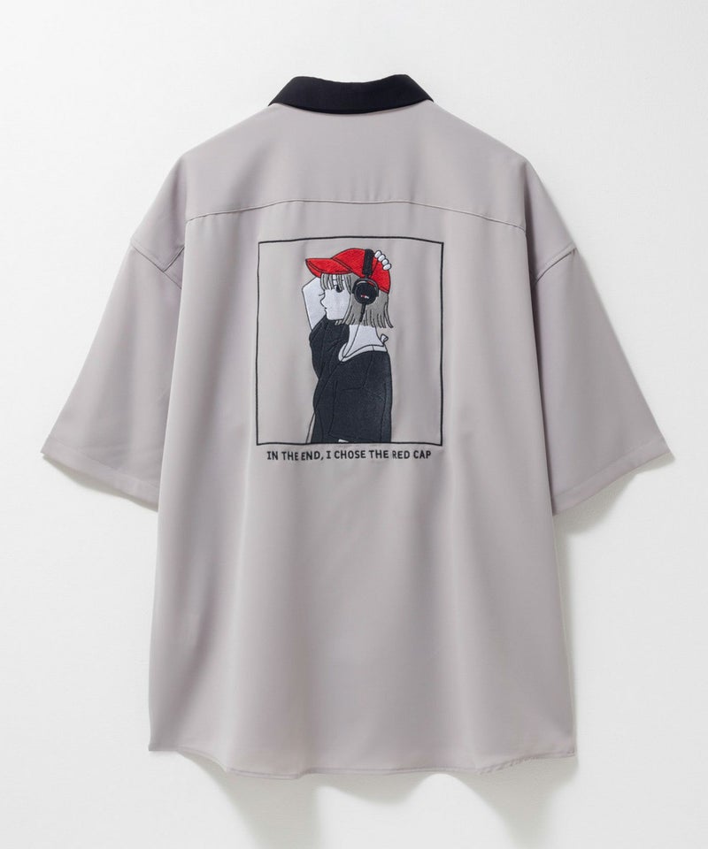 RED CAP GIRL  ルーズサイズバック刺繍クレリック半袖シャツ メンズ商品画像-8