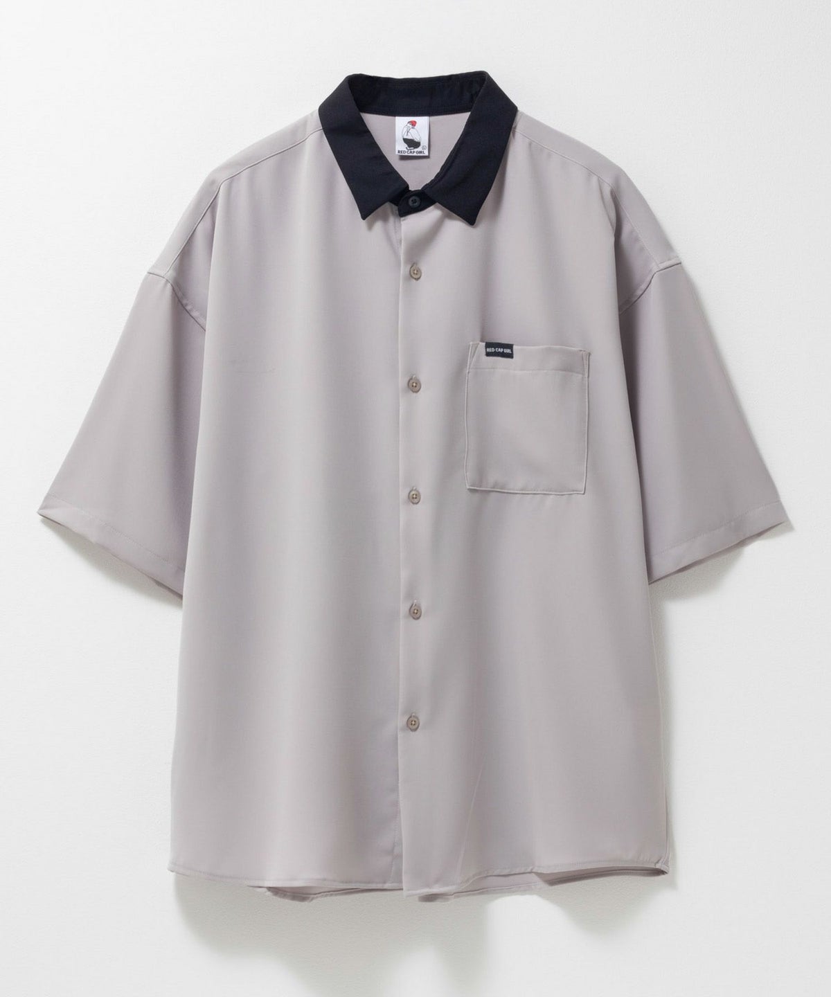 RED CAP GIRL ルーズサイズバック刺繍クレリック半袖シャツ メンズ