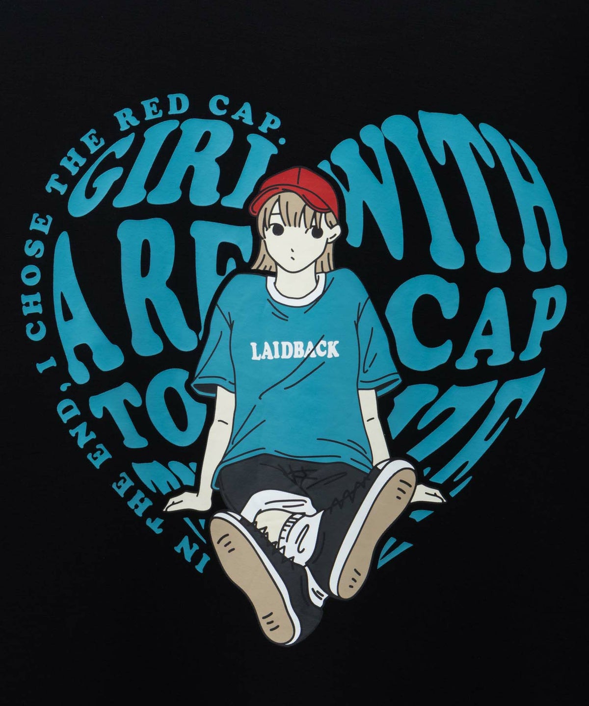RED CAP GIRL ポンチ素材バックプリントTシャツ メンズ ネコポス 対応商品