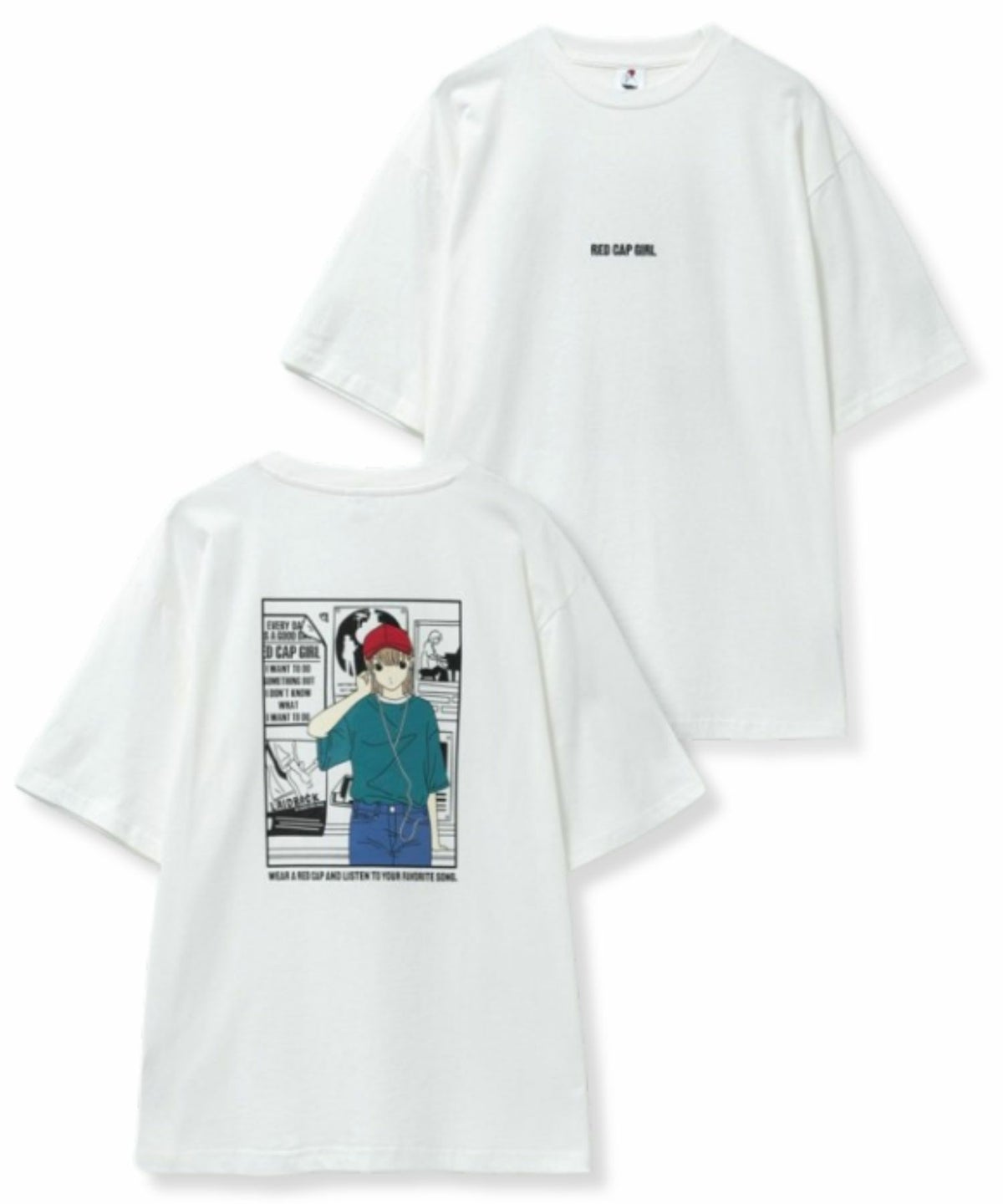 RED CAP GIRL 天竺バックプリントTシャツ メンズ ネコポス 対応商品