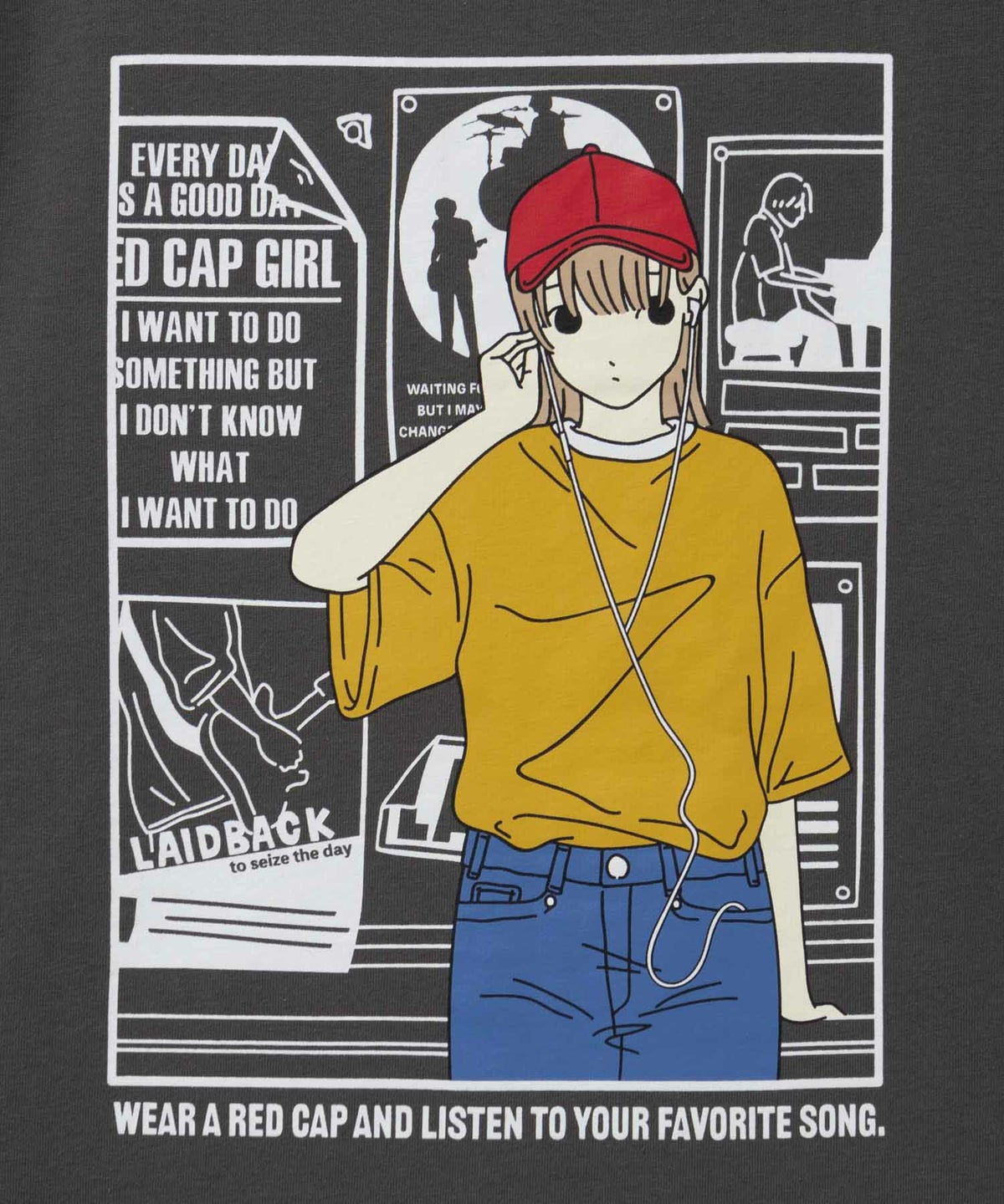 RED CAP GIRL 天竺バックプリントTシャツ メンズ ネコポス 対応商品