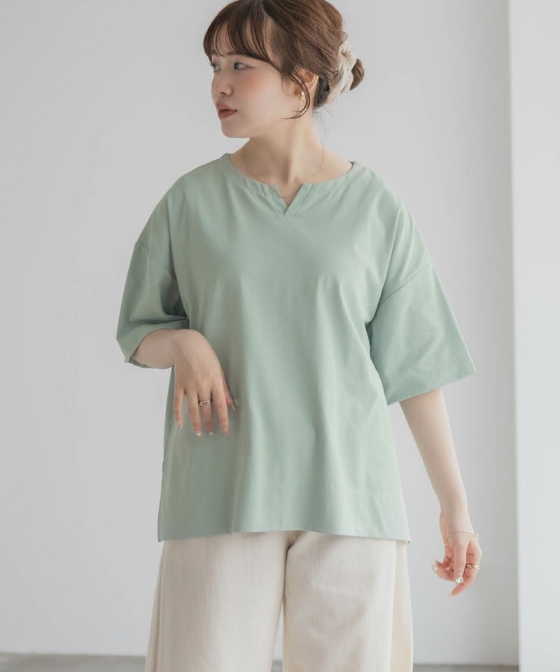 nAvy エブリーT 汗じみ軽減 キーネックTシャツ レディース メール便 対応商品商品画像-5