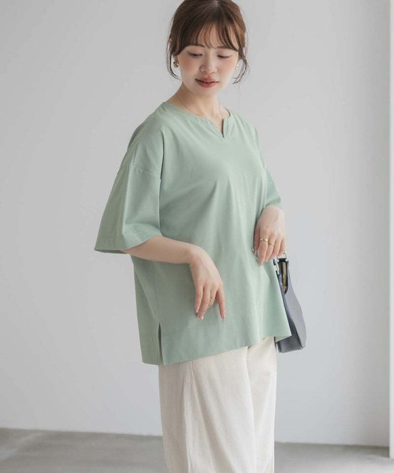 nAvy エブリーT 汗じみ軽減 キーネックTシャツ レディース メール便 対応商品商品画像-7