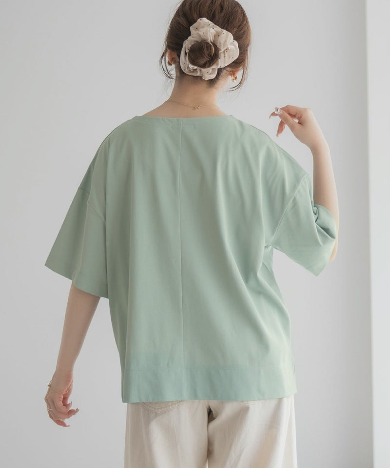 nAvy エブリーT 汗じみ軽減 キーネックTシャツ レディース メール便 対応商品商品画像-9