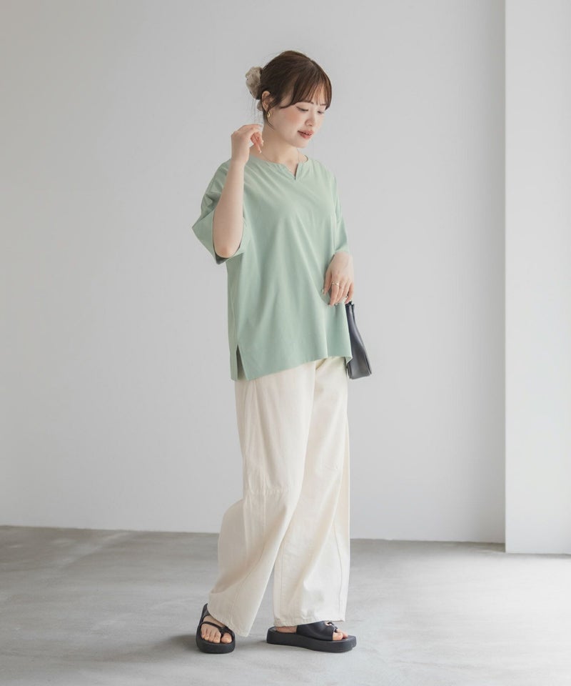 nAvy  エブリーT 汗じみ軽減 キーネックTシャツ レディース メール便 対応商品商品画像-10