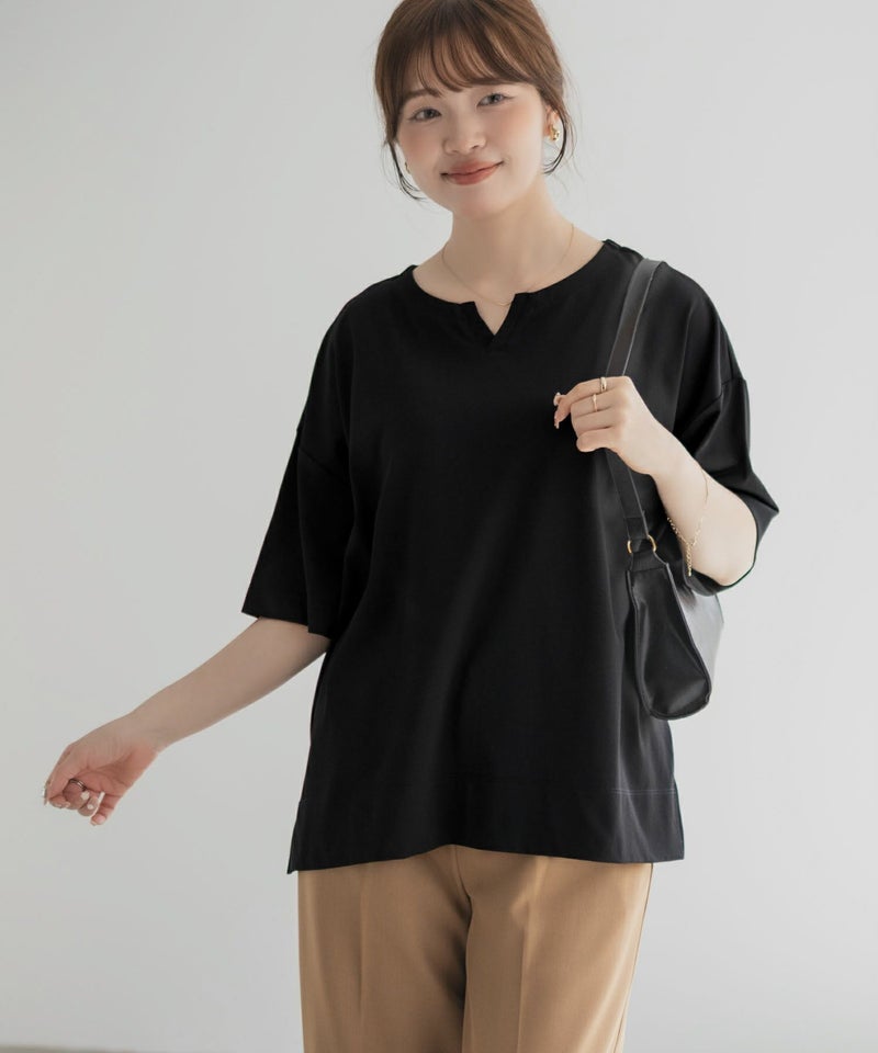 nAvy エブリーT 汗じみ軽減 キーネックTシャツ レディース メール便 対応商品商品画像-16