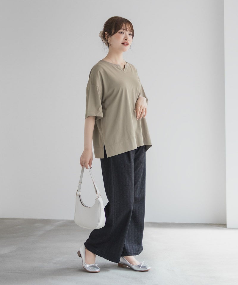 nAvy エブリーT 汗じみ軽減 キーネックTシャツ レディース メール便 対応商品商品画像-22