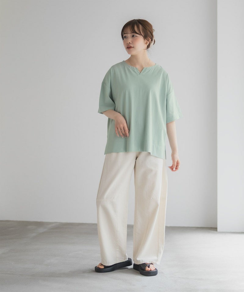 nAvy エブリーT 汗じみ軽減 キーネックTシャツ レディース メール便 対応商品商品画像-33