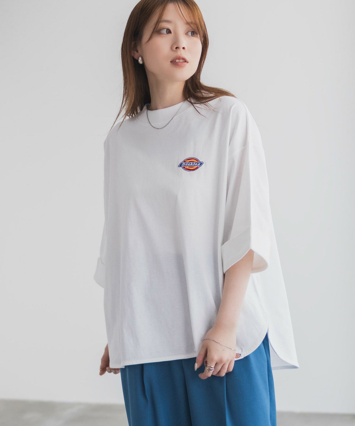 Dickies 刺繍6分袖ロールアップTシャツ レディース ネコポス 対応商品