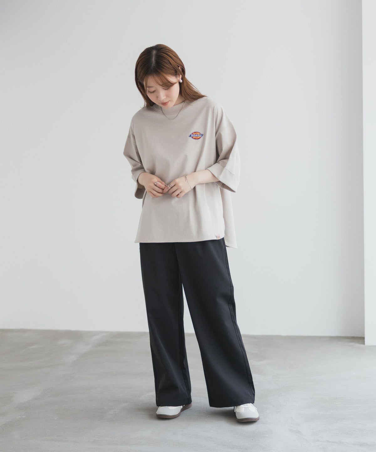 Dickies 刺繍6分袖ロールアップTシャツ レディース ネコポス 対応商品