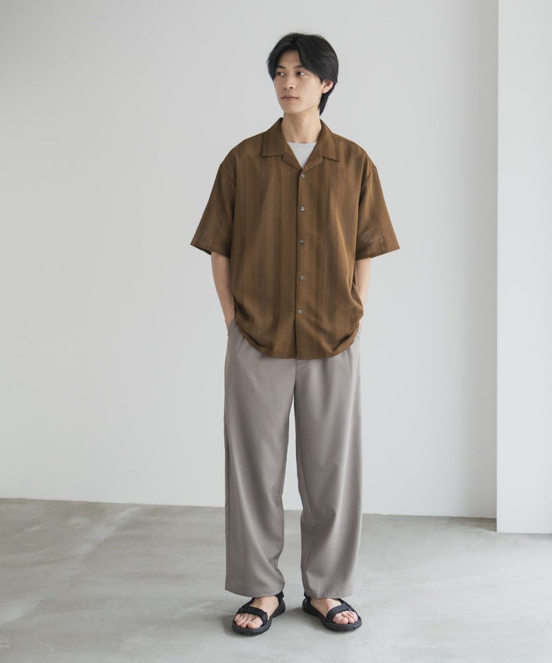 URBAN COLLECTION カラミ織りストライプ オープンカラーシャツ メンズ商品画像-20