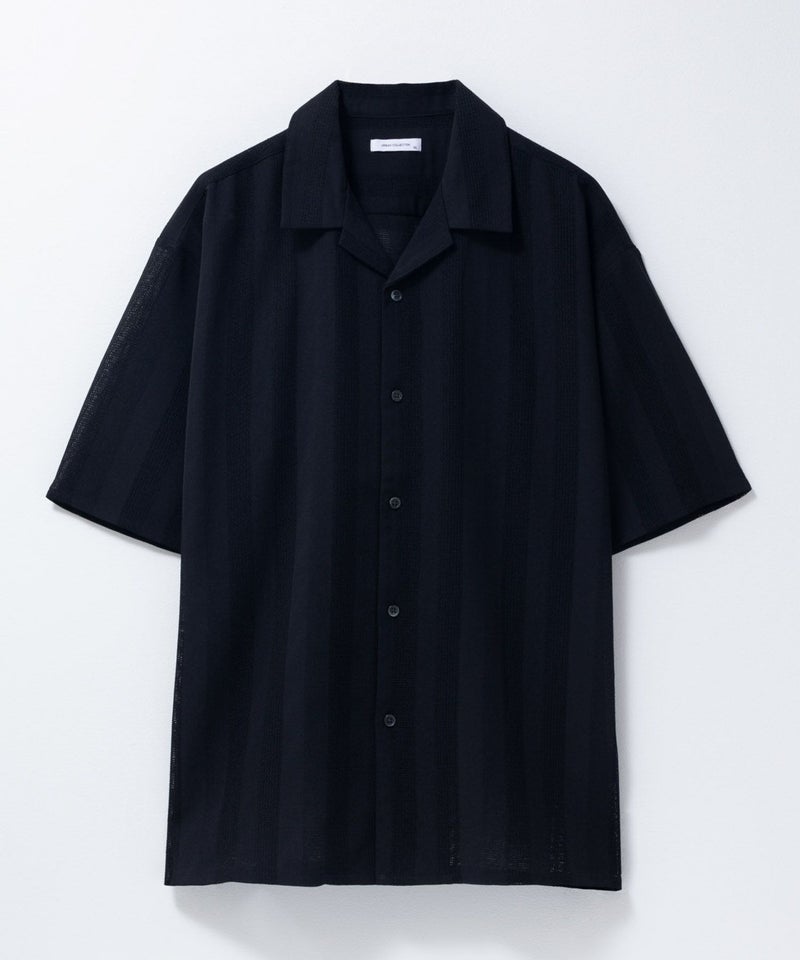 URBAN COLLECTION  カラミ織りストライプ オープンカラーシャツ メンズ商品画像-21
