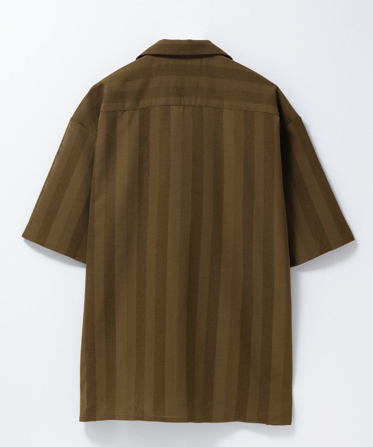 URBAN COLLECTION カラミ織りストライプ オープンカラーシャツ メンズ